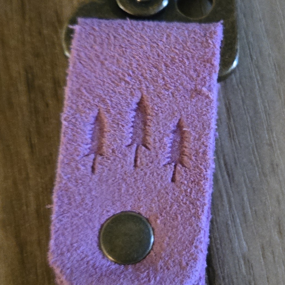 Portland Leather Goods Pink Suede Short Keychain - Picture 2 of 3